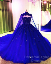 Tulle Ball Gown Quinceanera Dresses With Cape Semi Formal Prom Dress